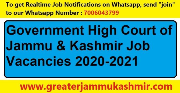 High Court of Jammu & Kashmir invites applications for recruitment of Senior Scale Stenographer, Junior Scale Stenographers, Steno-Typists, Compositors, Electricians and Drivers