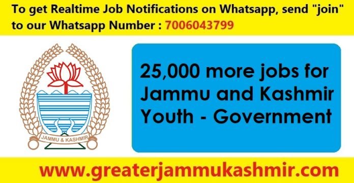 25,000 more jobs for Jammu and Kashmir Youth - Government