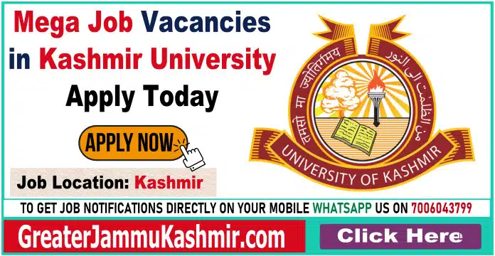 Mega Job Vacancies in Kashmir University- Apply Today