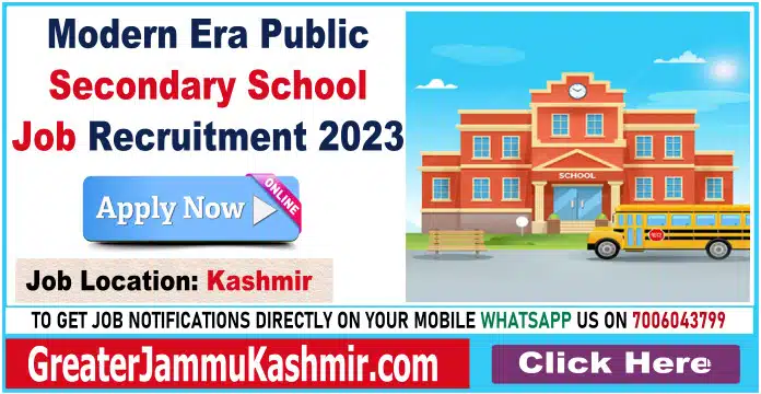 Modern Era Public Secondary School Job Recruitment 2023